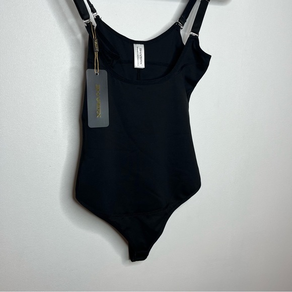 SHAPERX Tummy Control Open Bust Body Shaper Thong Bodysuit Black NWT XS - Picture 4 of 12